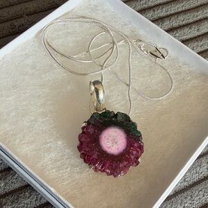 NWOT 925 Sterling Silver Solar Agate Geode Druzy